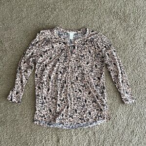 Pink Floral Long Sleeve Tee